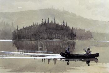 Winslow Homer : Two Men in a Canoe II